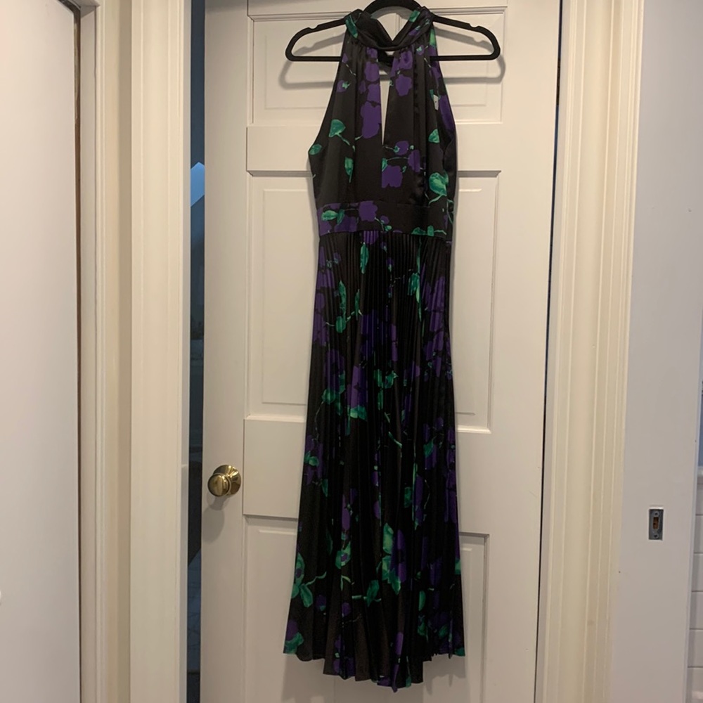 Silk MIDI pleated Milly dress